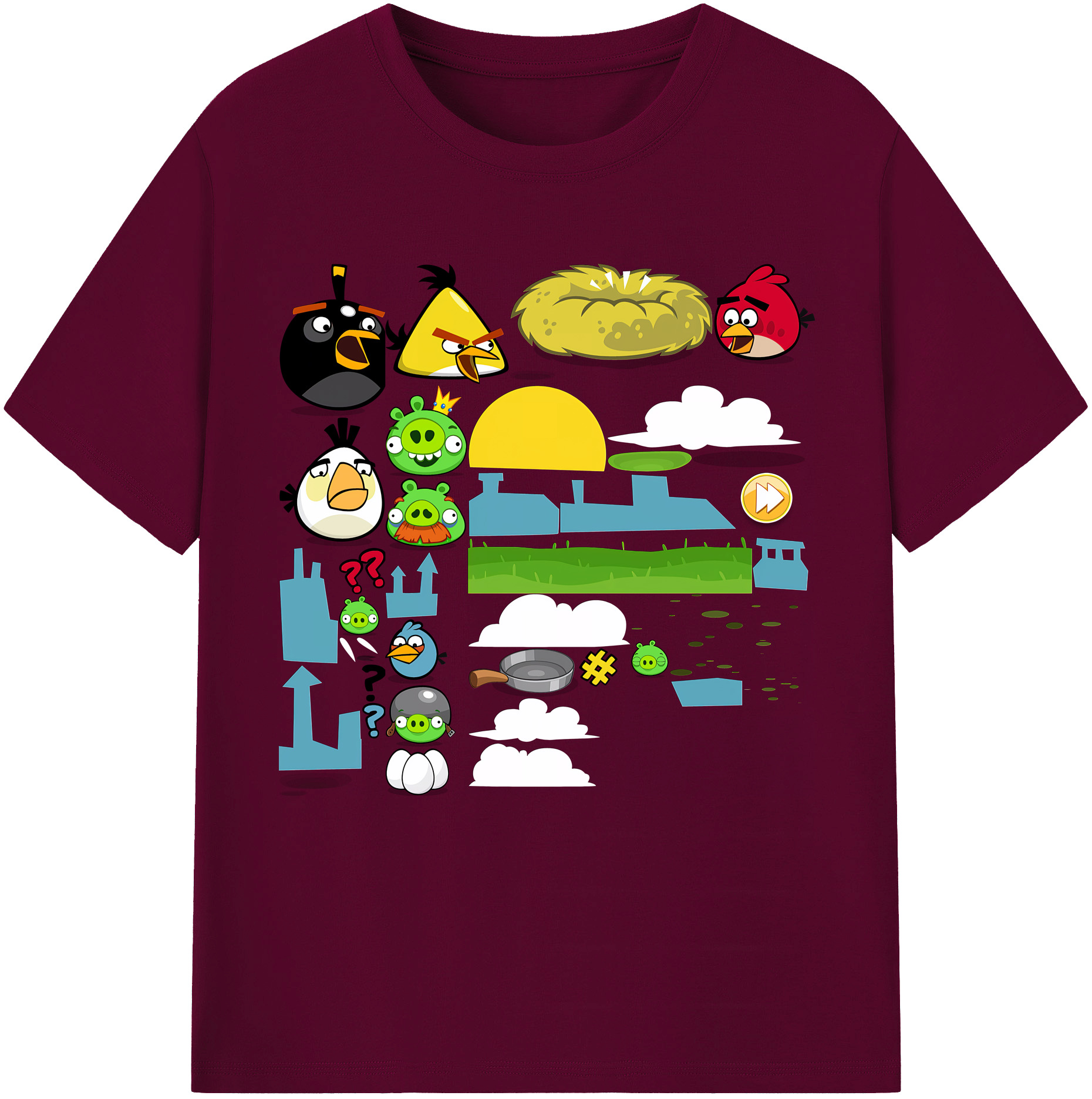 （画像用） Angry Birds アングリーバード レディースカジュアルプリントTシャツ（綿100％）